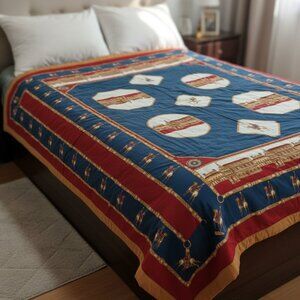 Granfoulard Plaid Bassetti Vintage Blanket 50x70 Made in Italy Pre Owned